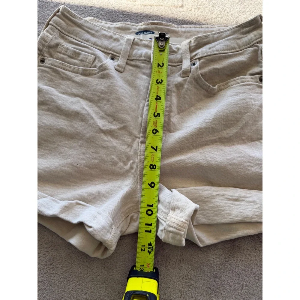 Old Navy O.G. Short Women 4 Beige High Rise Rolled Hem Denim